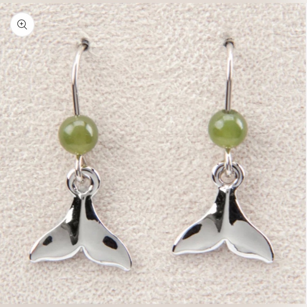 Jade Whale Tail Earrings